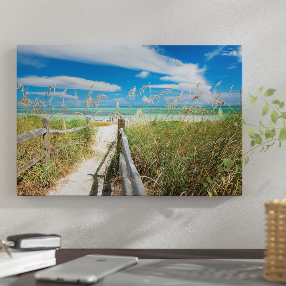 East Urban Home 'Beachscape with Sea Oats' Photographic Print on Canvas Wayfair